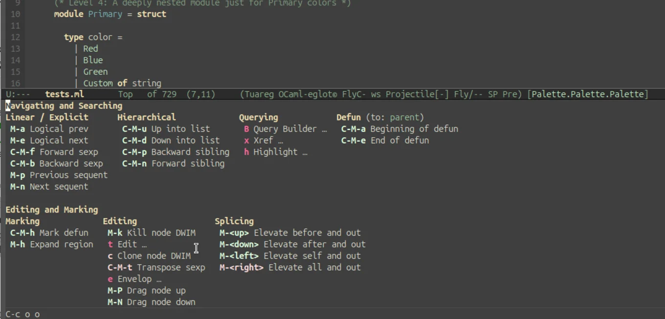 The full command palette for Combobulate